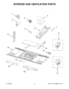 04 - Interior And Ventilation Parts Diagram and Parts List for WMMS3330RB00  Whirlpool Microwave
