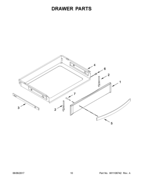 06 - DRAWER PARTS Diagram and Parts List for WEG750H0HW0  Whirlpool Range