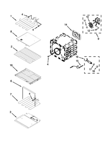 Internal Oven Parts Diagram and Parts List for KEBS209BSS01  KitchenAid Wall Oven