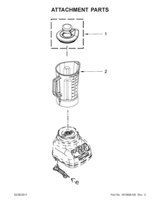 Attachment Parts Diagram and Parts List for KSB1570SL0  KitchenAid Blender