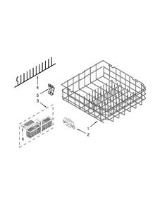 Lower Rack Parts Diagram and Parts List for KDTE204DWH1  KitchenAid Dishwasher