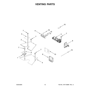Venting Parts Diagram and Parts List for KFDC558JMB03  KitchenAid Range