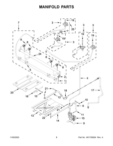 Manifold Parts Diagram and Parts List for WFG515S0MB1  Whirlpool Range