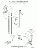 FILL, DRAIN AND OVERFILL PARTS Diagram and Parts List for KUDS35FXWH4  KitchenAid Dishwasher
