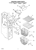 FREEZER LINER Diagram and Parts List for GD2SHAXLT00  Whirlpool Refrigerator