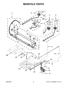 Manifold Parts Diagram and Parts List for WFG515S0MS0  Whirlpool Range