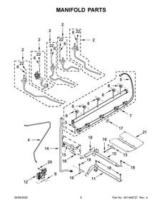 Manifold Parts Diagram and Parts List for KSGG700EBS2  Whirlpool Range