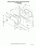 DRYER FRONT PANEL AND DOOR PARTS Diagram and Parts List for WET3300XQ0  Whirlpool Washer Dryer Combo