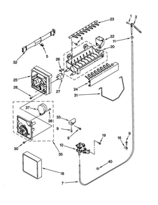 Icemaker Diagram and Parts List for ED25GWXFW00  Whirlpool Refrigerator