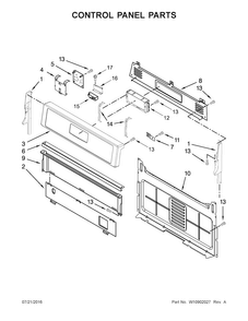 Control Panel Parts Diagram and Parts List for WFG515S0EW1  Whirlpool Range