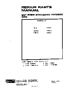 Cover Page-text Only Diagram and Parts List for 1446*1A  Roper Range