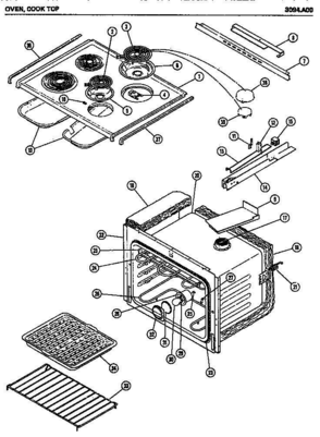 04 - OVEN Diagram and Parts List for 3094A00  Whirlpool Range