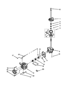 Brake, Clutch, Gearcase, Motor Pump Parts Diagram and Parts List for 110C81432510  Kenmore Washer Dryer Combo