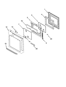 Oven Door Diagram and Parts List for NHP01AMM  KitchenAid Wall Oven