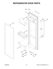 06 - Refrigerator Door Parts Diagram and Parts List for MSS25N4MKZ10  Whirlpool Refrigerator