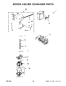 Motor And Ice Container Parts Diagram and Parts List for KRSF705HBS04  KitchenAid Refrigerator