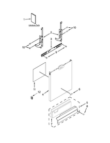 Door And Panel Parts Diagram and Parts List for WDF540PADM1  Whirlpool Dishwasher