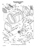BULKHEAD PARTS Diagram and Parts List for YWED9200SQ2  Whirlpool Dryer