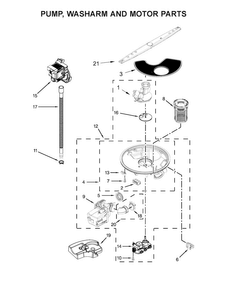Pump, Washarm And Motor Parts Diagram and Parts List for WDT750SAHZ0  Whirlpool Dishwasher