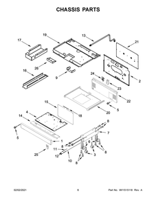 Chassis Parts Diagram and Parts List for JDRP430HL01  Whirlpool Range