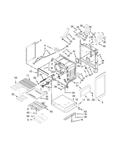 Chassis Parts Diagram and Parts List for WFE905C0ES0  Whirlpool Range