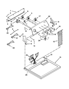 Top And Console Parts Diagram and Parts List for 4GWED4900YW2  Whirlpool Dryer