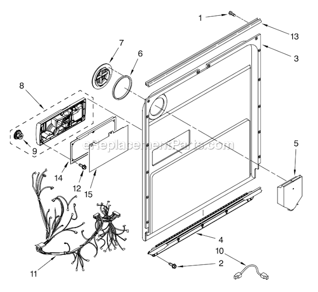 Door_and_latch_parts Diagram and Parts List for KUDS03FTSS0 Stainless KitchenAid Miscellaneous