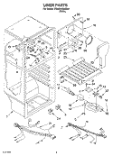 LINER Diagram and Parts List for ET8WWKXKQ00  Whirlpool Refrigerator