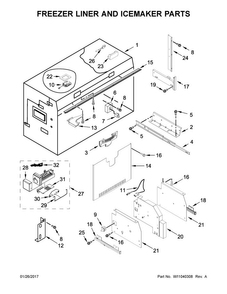 Part Location Diagram of W10679187 Whirlpool COVER-EVAP