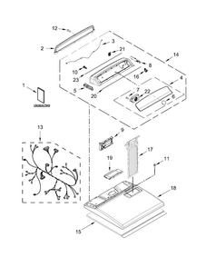Top And Console Parts Diagram and Parts List for 11076132411  Kenmore Dryer