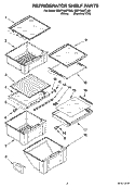 REFRIGERATOR SHELF PARTS Diagram and Parts List for GD5YHAXTL00  Whirlpool Refrigerator