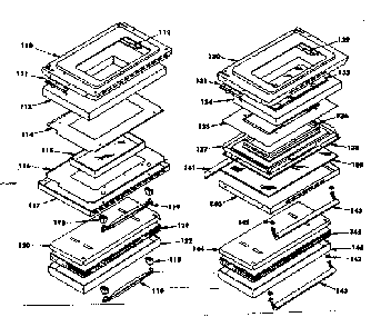 Oven And Broiler Door Parts Diagram and Parts List for 1553547080  Kenmore Range