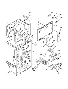 Liner Parts Diagram and Parts List for 5VWT71REYF00  Whirlpool Refrigerator