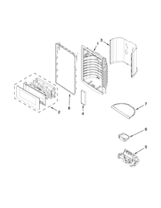 Dispenser Front Parts Diagram and Parts List for WRF989SDAB02  Whirlpool Refrigerator