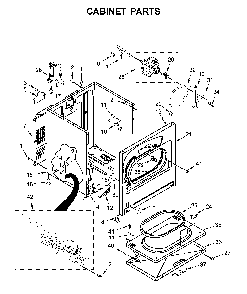 Cabinet parts Diagram and Parts List for WGD4850HW1  Whirlpool Dryer