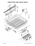 UPPER RACK AND TRACK PARTS Diagram and Parts List for KUDE60SXSS2  KitchenAid Dishwasher