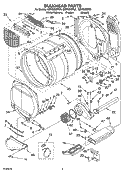 BULKHEAD PARTS Diagram and Parts List for GEW9250PT0  Whirlpool Dryer