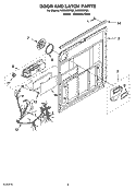 DOOR AND LATCH PARTS Diagram and Parts List for IUD8000RS5  Whirlpool Dishwasher