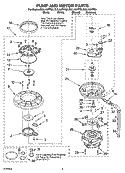PUMP AND MOTOR PARTS Diagram and Parts List for DUL140PPT0  Whirlpool Dishwasher