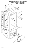 REFRIGERATOR LINER PARTS Diagram and Parts List for KSRB22FKSS03  KitchenAid Refrigerator
