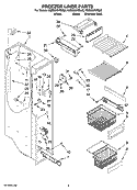 FREEZER LINER PARTS Diagram and Parts List for KSBS25IVSS00  KitchenAid Refrigerator