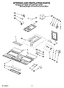 INTERIOR AND VENTILATION PARTS Diagram and Parts List for MH1160XSD1  Whirlpool Microwave