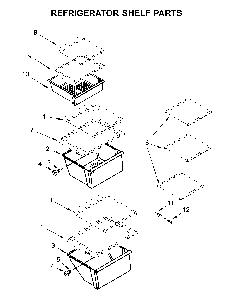 Refrigerator shelf parts Diagram and Parts List for WRS331SDHB03  Whirlpool Refrigerator