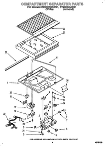 Compartment Separator Diagram and Parts List for ET20NKXAW0  Whirlpool Refrigerator