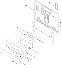 Control Panel Parts Diagram and Parts List for MFES4030RS1  Whirlpool Range