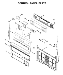 Control Panel Parts Diagram and Parts List for WFG550S0HV2  Whirlpool Range