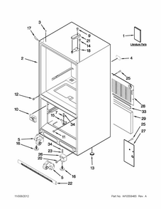 Cabinet Parts Diagram and Parts List for 59669912013  Kenmore Refrigerator