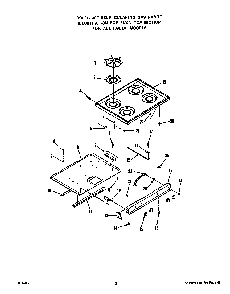 Main Top Diagram and Parts List for 1395*3A  Roper Range