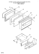 OVEN DOOR AND DRAWER Diagram and Parts List for FGS385BW3  Roper Range