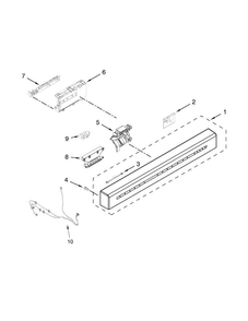 Control Panel And Latch Parts Diagram and Parts List for KDFE104DWH2  KitchenAid Dishwasher